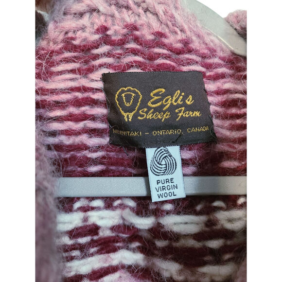 Eglis Sheep Farm Fair Isle Pure Virgin Wool Button Down Knit Cardigan Size M - Picture 2 of 7